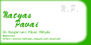 matyas pavai business card